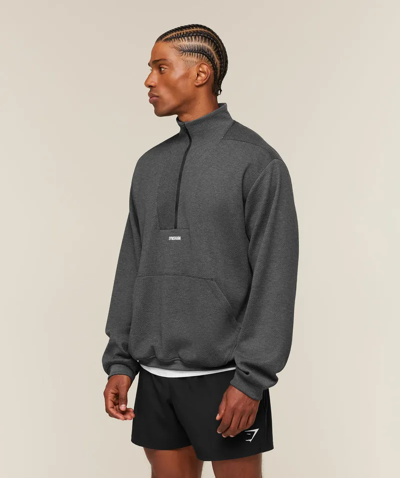 Gymshark Train 1/4 Zip - Black Core Marl