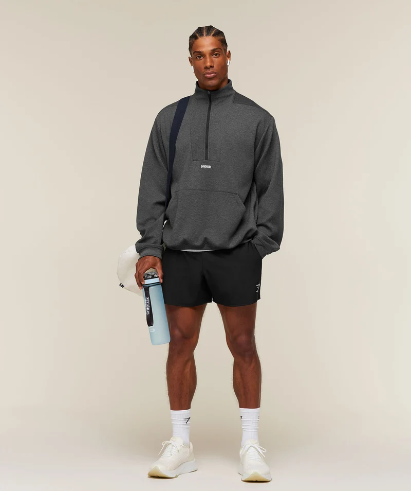 Gymshark Train 1/4 Zip - Black Core Marl