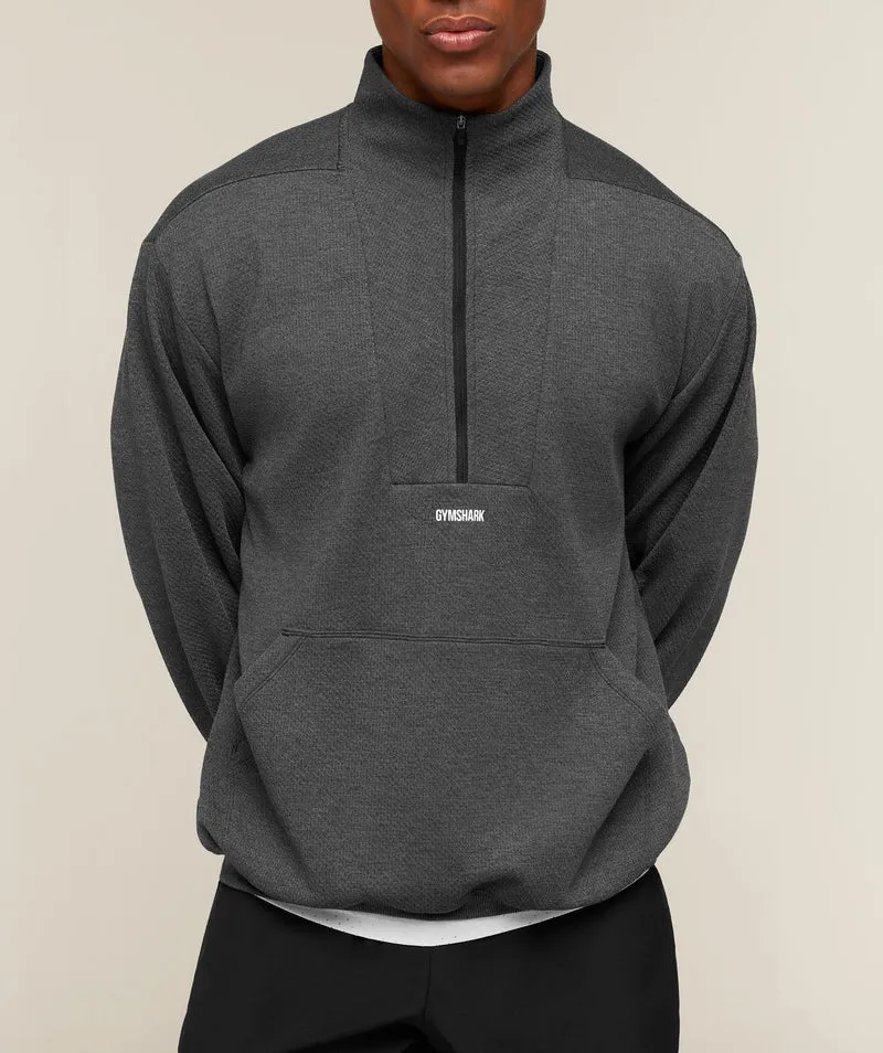 Gymshark Train 1/4 Zip - Black Core Marl