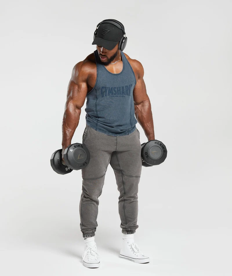 Gymshark Power Washed Jogger - Onyx Grey/Acid Wash Small Ball