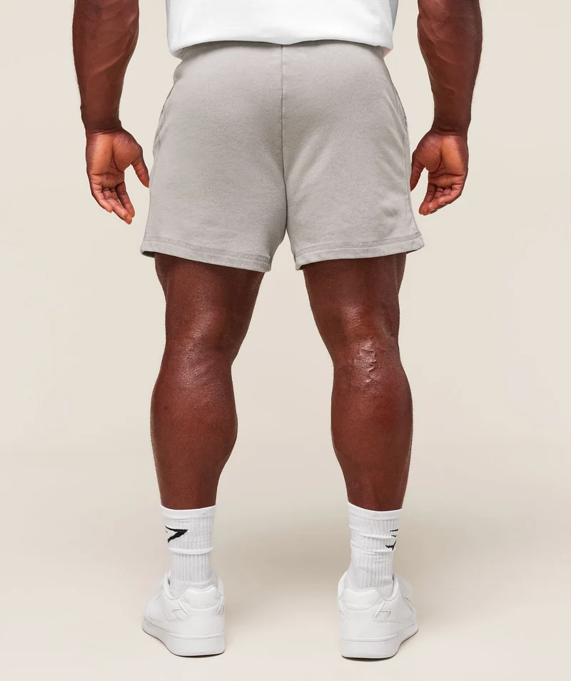 Gymshark Power Washed 5" Shorts - Smokey Grey/Acid Wash Small Ball