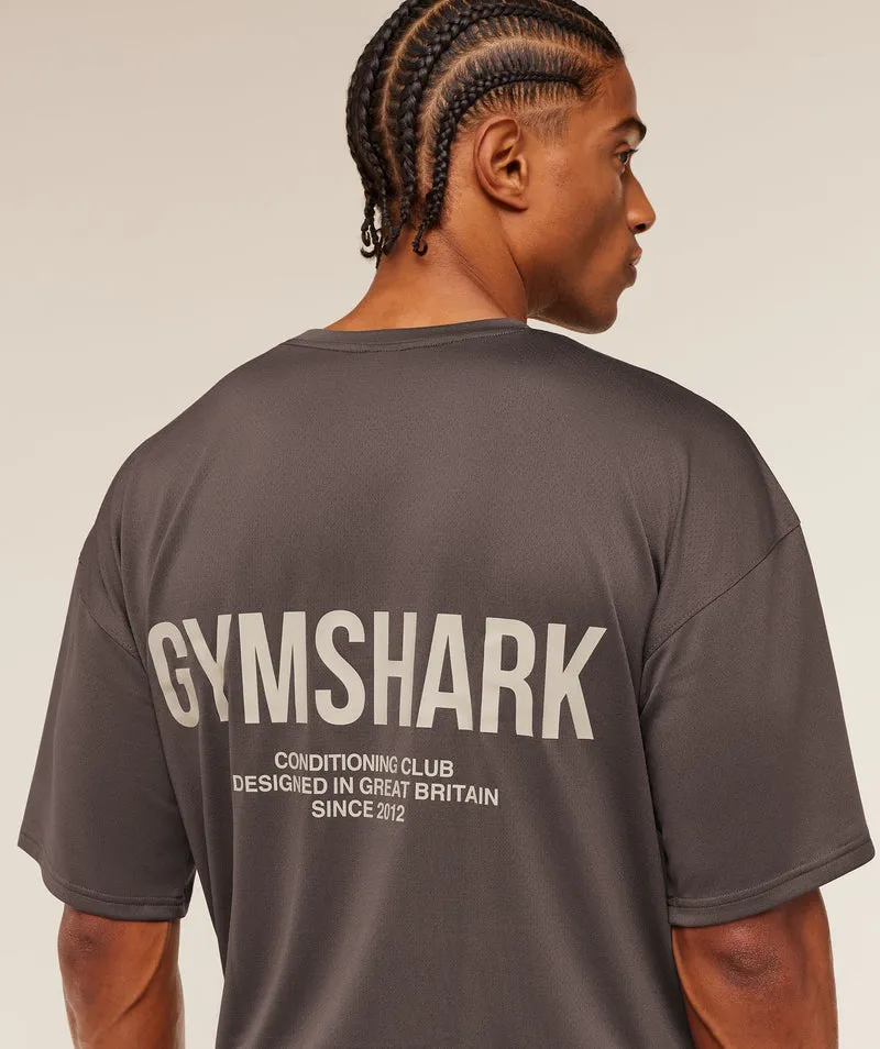 Gymshark Conditioning Club Oversized T-Shirt - Cool Brown/Tinted White