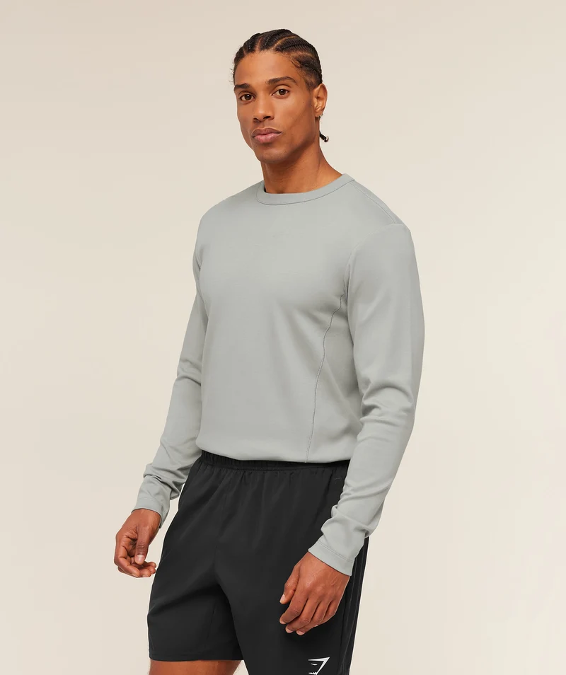 Gymshark Off Duty Long Sleeve T-Shirt - Smokey Grey