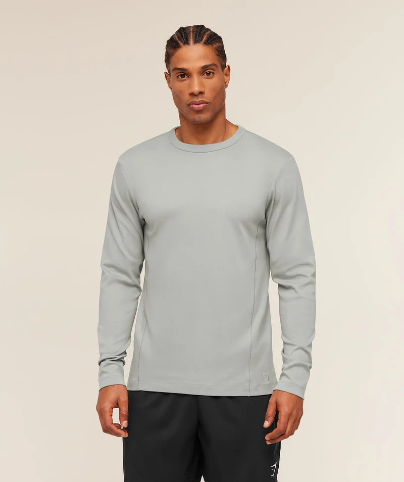 Gymshark Off Duty Long Sleeve T-Shirt - Smokey Grey