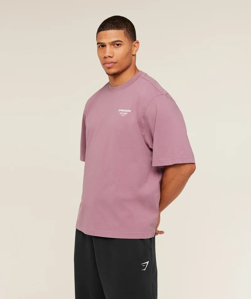 Gymshark Strength Stars Washed Graphic T-Shirt - Calm Pink
