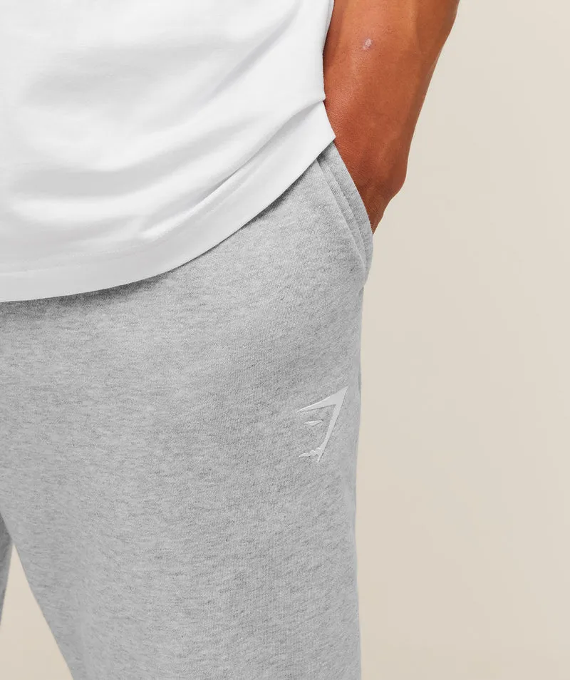 Gymshark Crest Tapered Joggers - Light Grey Core Marl
