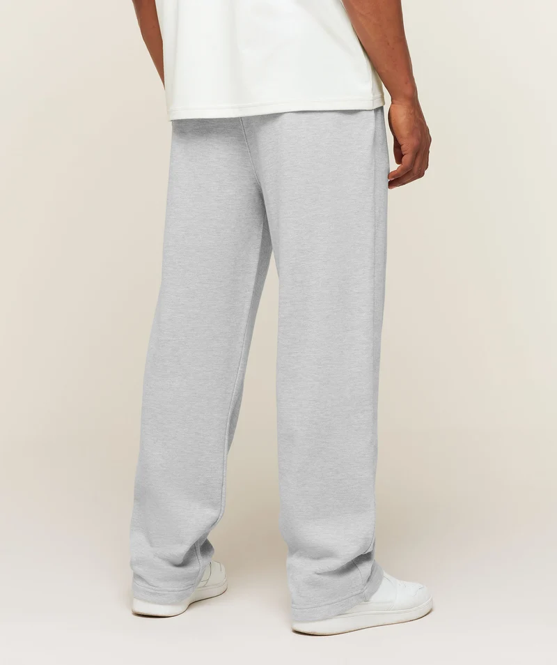 Gymshark Campus Crest Wide Leg Sweatpant - Soft Grey Marl