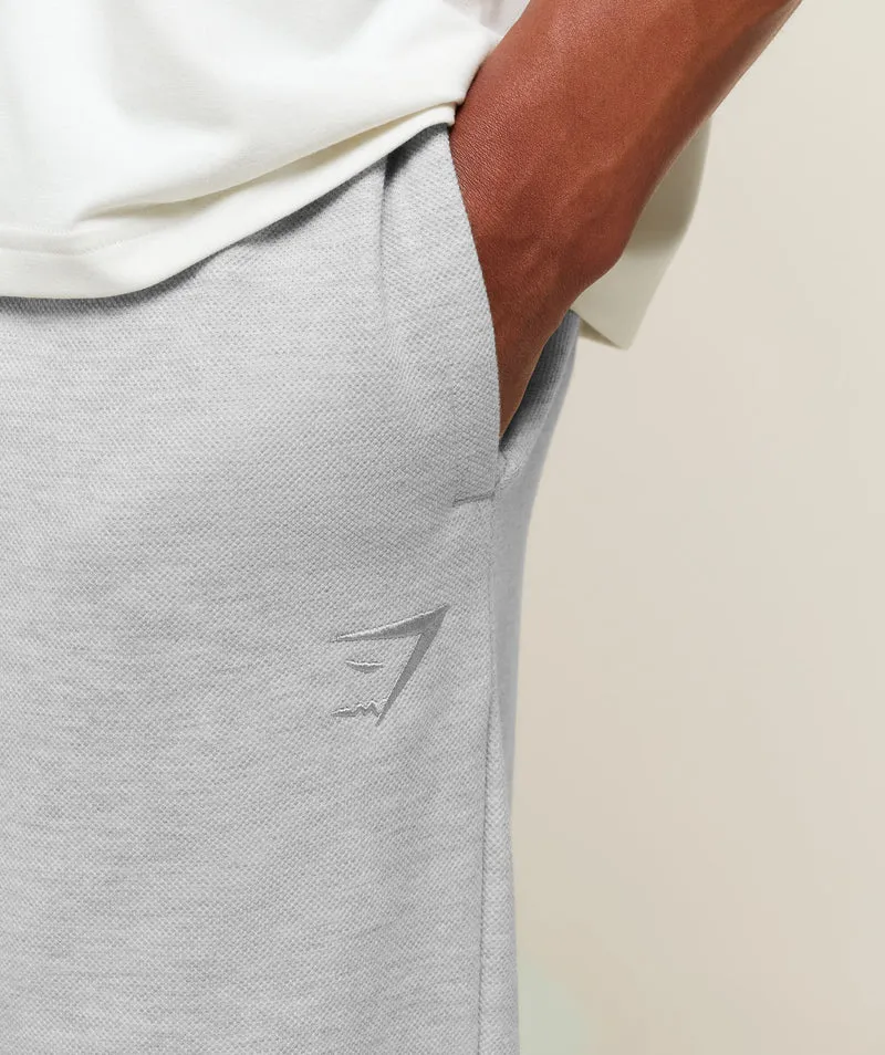 Gymshark Campus Crest Wide Leg Sweatpant - Soft Grey Marl