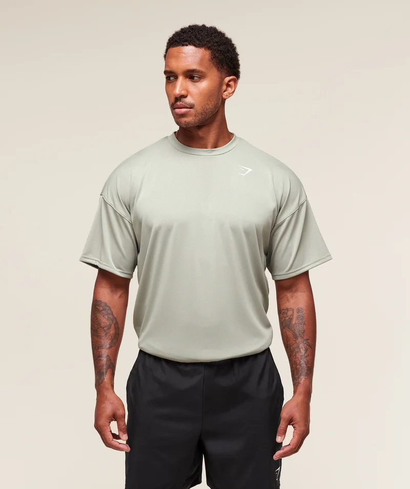 Gymshark Arrival Oversized T-Shirt - Stone Grey