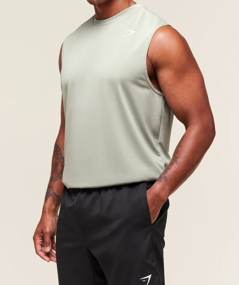 Gymshark Oversized Performance Tank - Stone Grey