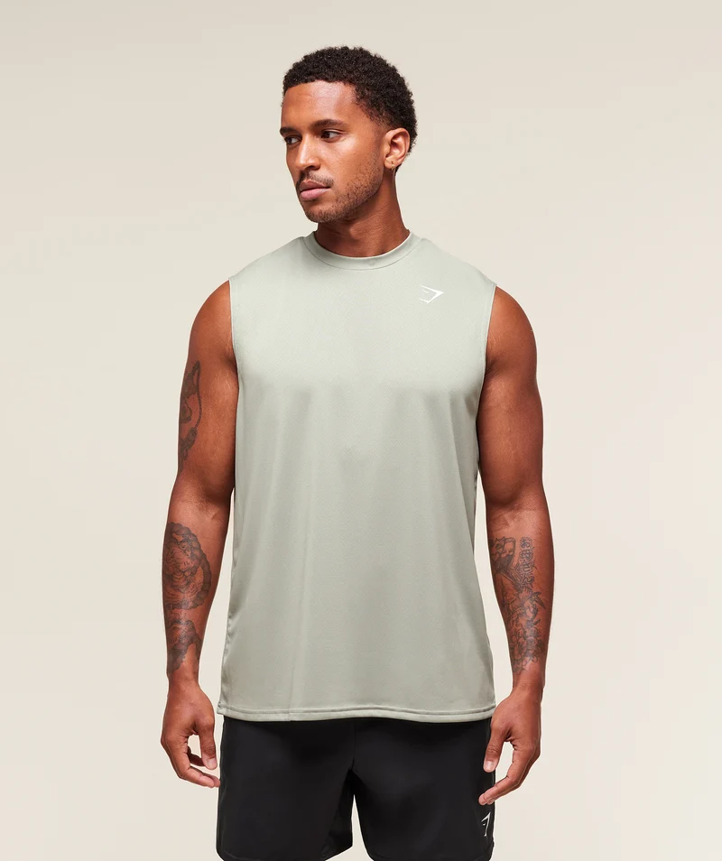 Gymshark Oversized Performance Tank - Stone Grey