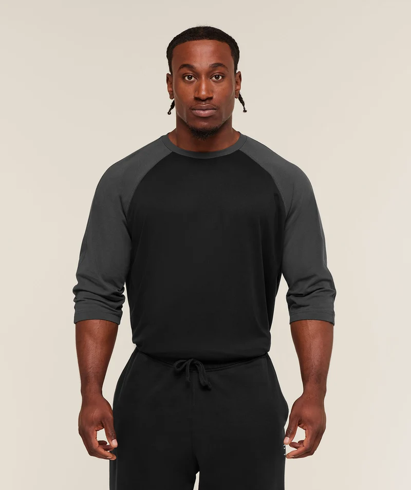 Gymshark 1/3 LS Graphic T-Shirt - Metal Grey/Black