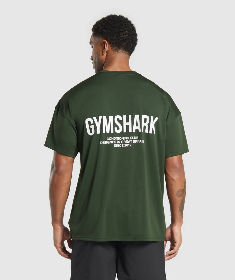 Gymshark Conditioning Club Oversized T-Shirt - Trail Green