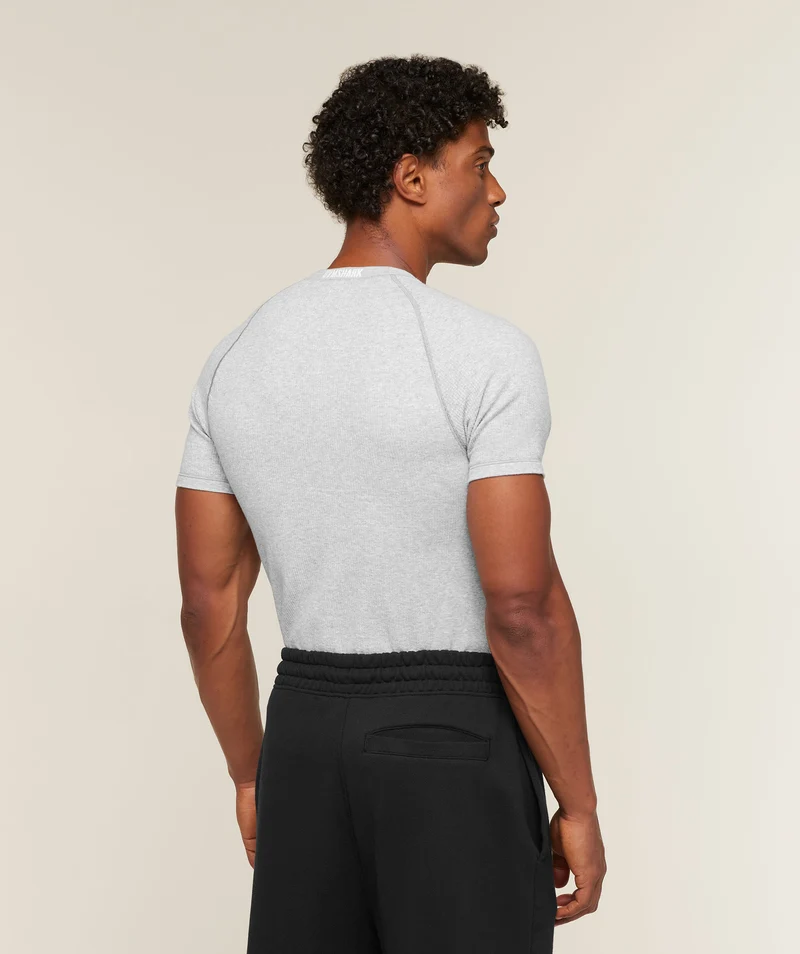 Gymshark Cotton Seamless T-Shirt - Soft Grey Marl