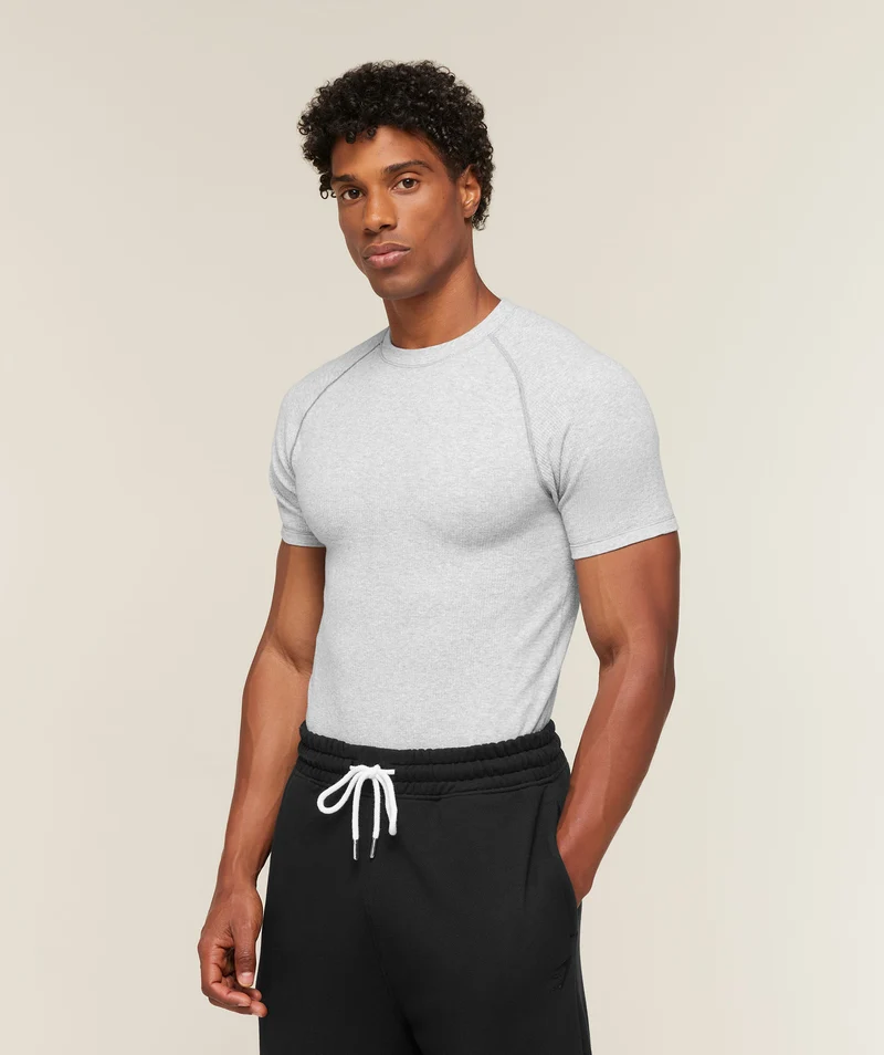 Gymshark Cotton Seamless T-Shirt - Soft Grey Marl