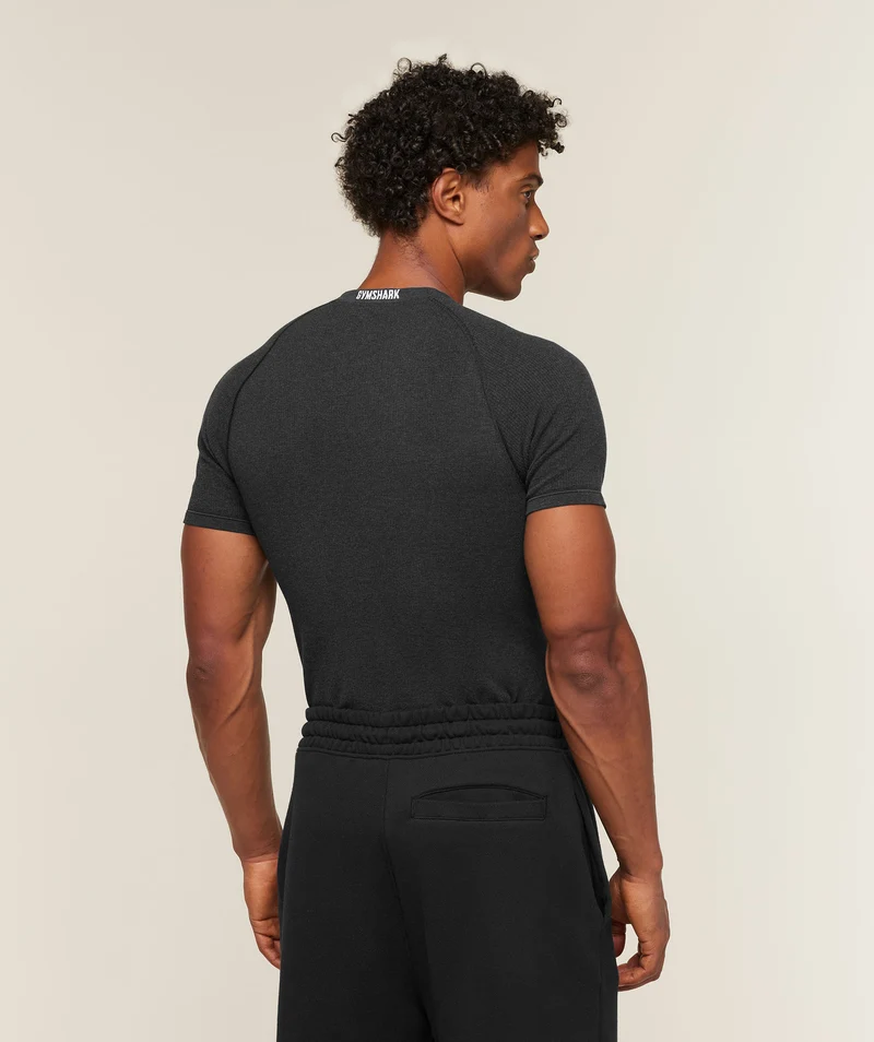 Gymshark Cotton Seamless T-Shirt - Black Marl