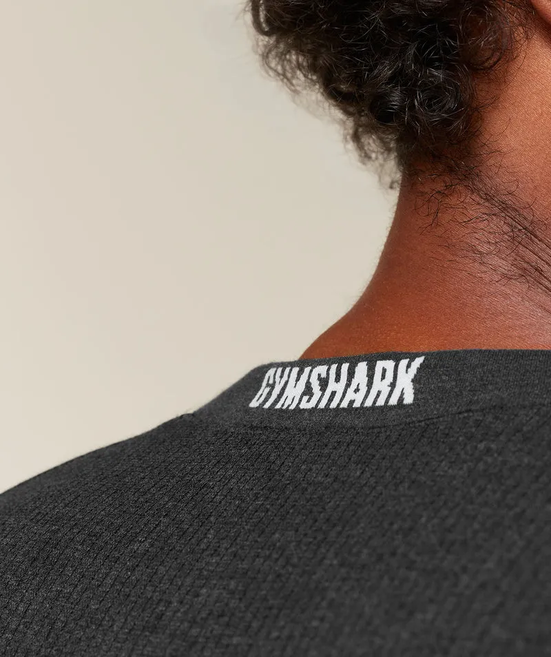 Gymshark Cotton Seamless T-Shirt - Black Marl