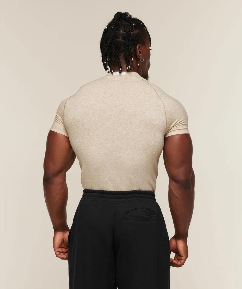 Gymshark Cotton Seamless T-Shirt - Oat Marl