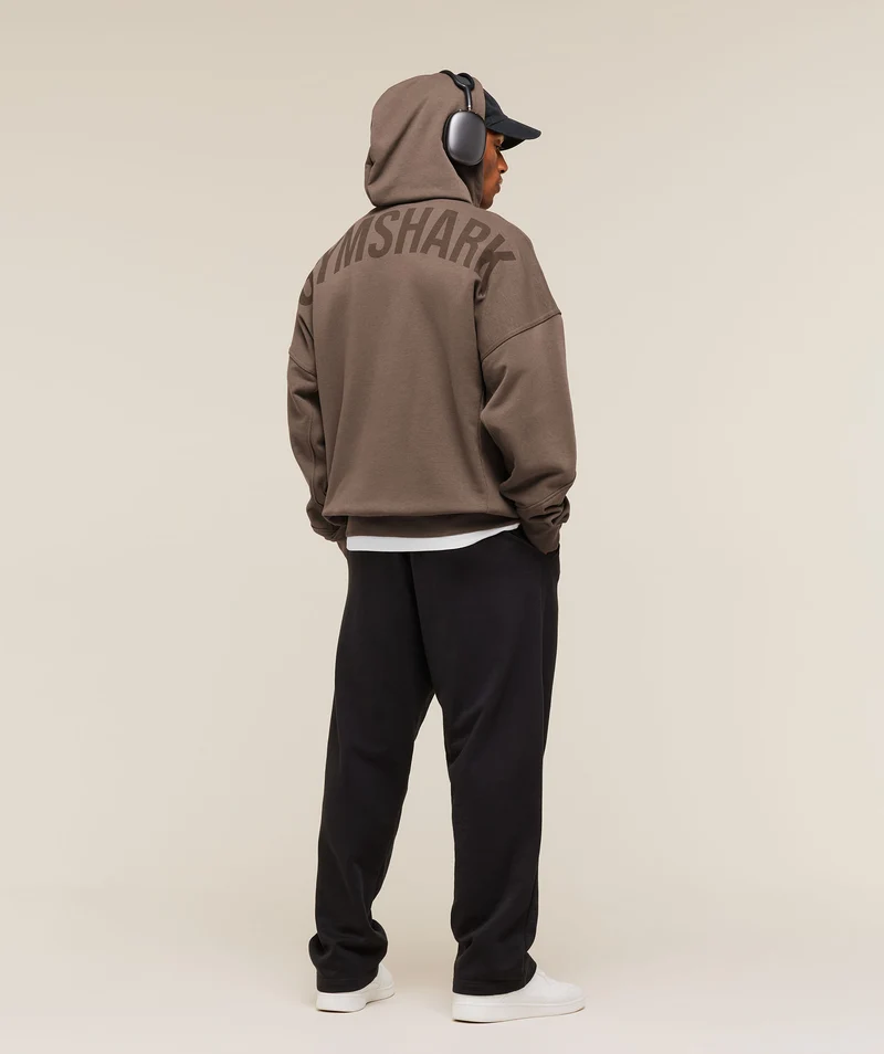 Gymshark Power Zip Up Hoodie - Soft Brown