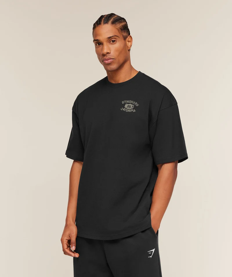 Gymshark Shield Graphic T-Shirt - Black