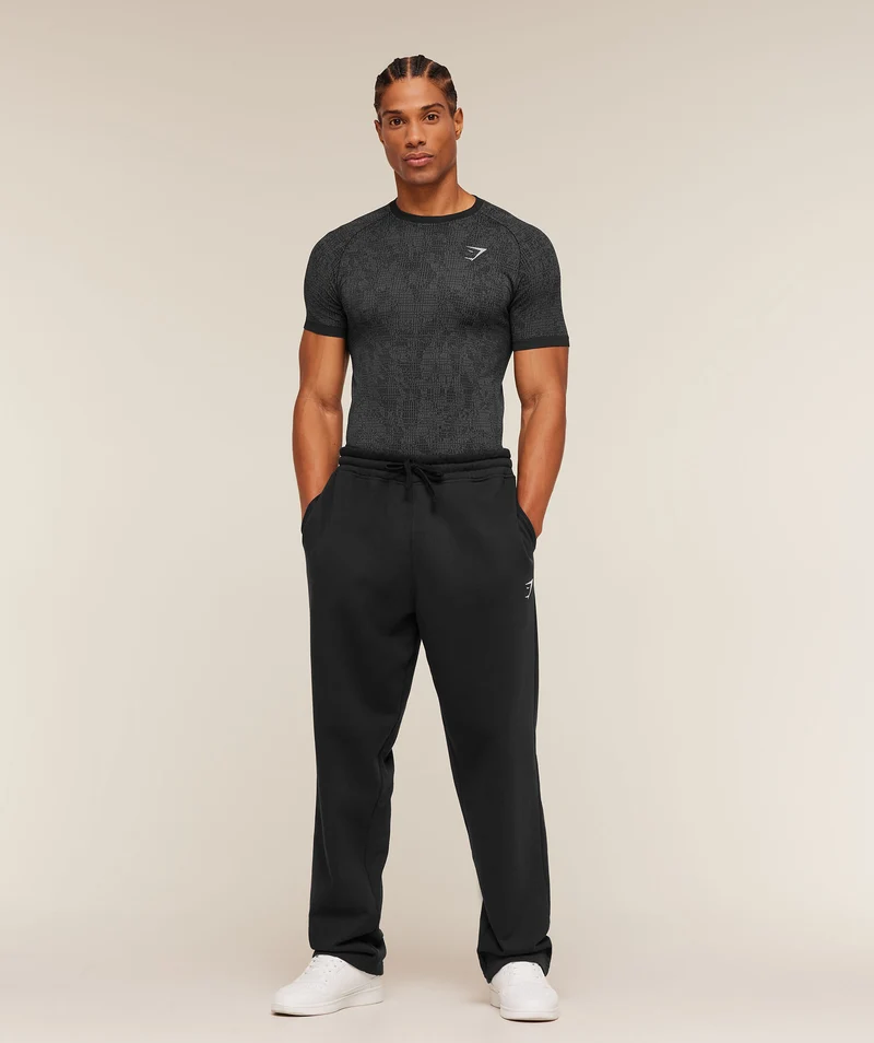 Gymshark Geo Seamless Grid T-Shirt - Black/Smokey Grey