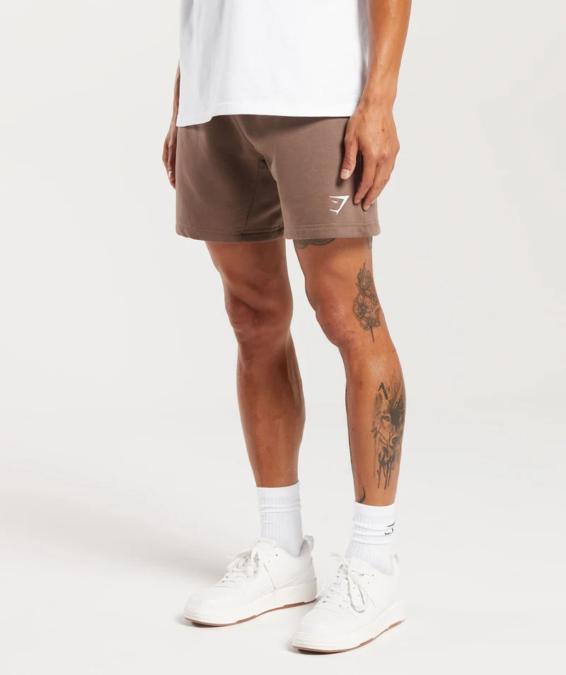 Gymshark Crest 7" Shorts - Brown