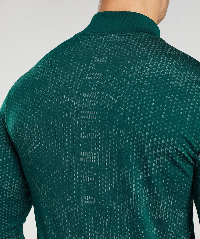Gymshark Sport Seamless 1/4 Zip - Woodland Green/Hoya Green