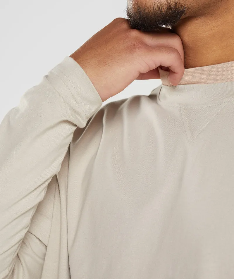 Gymshark Rest Day Sweats Long Sleeve T-Shirt - Pebble Grey