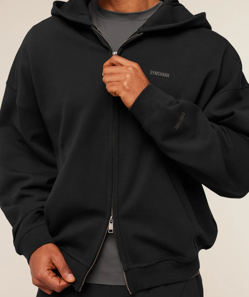 Gymshark Evolve Lightweight Zip Through Hoodie - Black