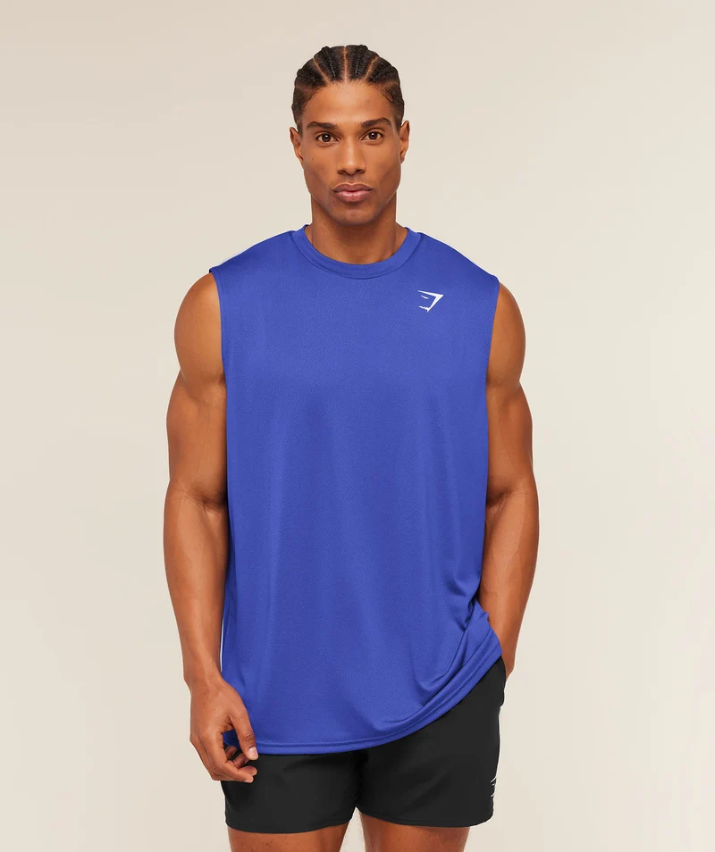 Gymshark Oversized Performance Tank - Force Blue