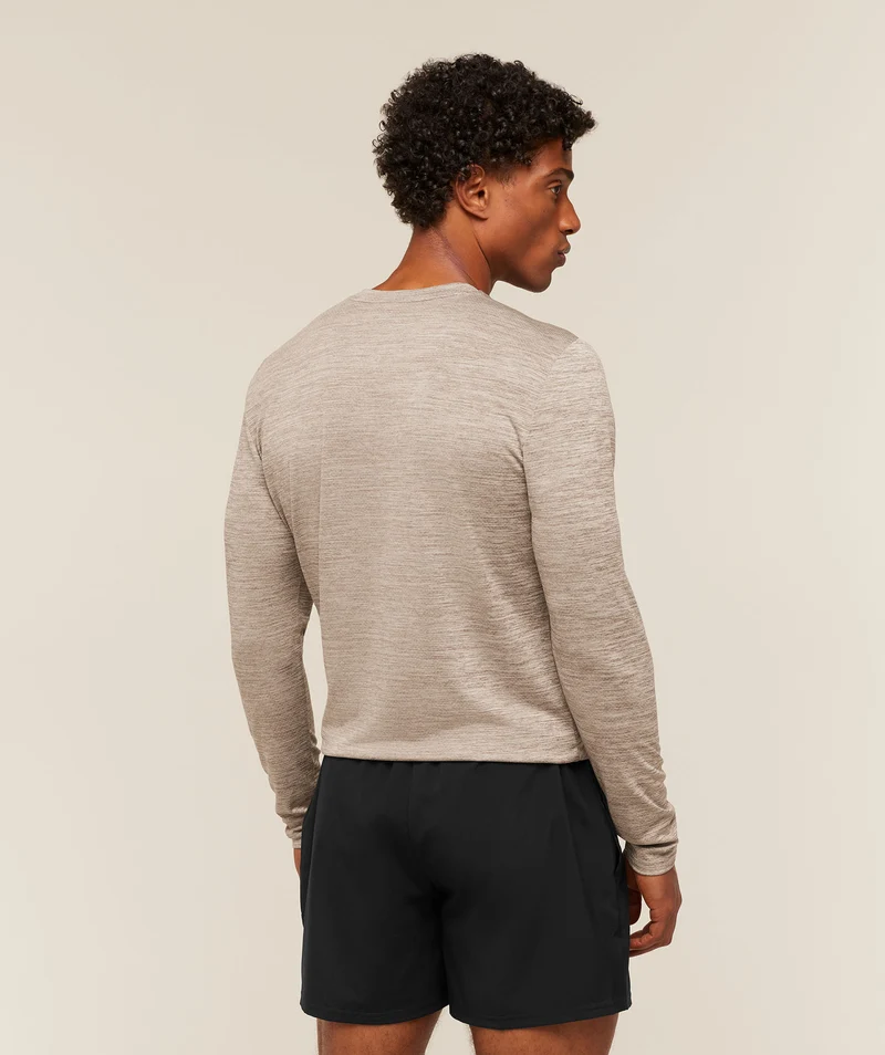 Gymshark Arrival Long Sleeve T-Shirt - Chalk Beige/Lifestyle Brown
