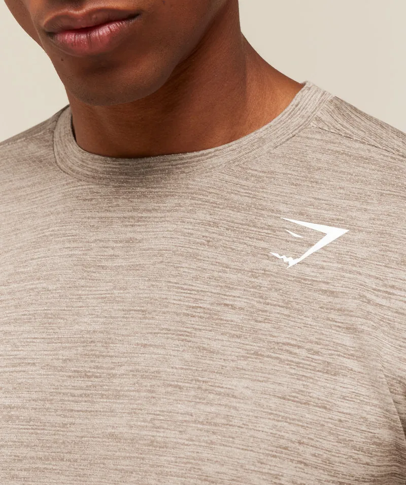 Gymshark Arrival Long Sleeve T-Shirt - Chalk Beige/Lifestyle Brown