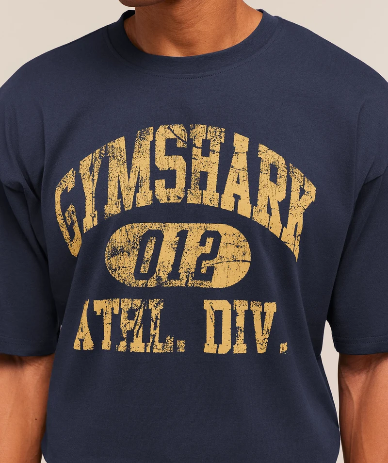 Gymshark Athletic Division Graphic T-Shirt - Heavy Blue