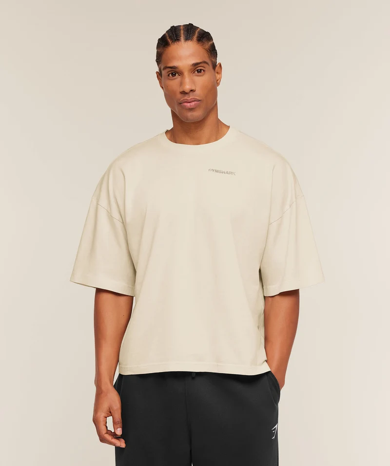 Gymshark Accent Boxy T-Shirt - Tinted White
