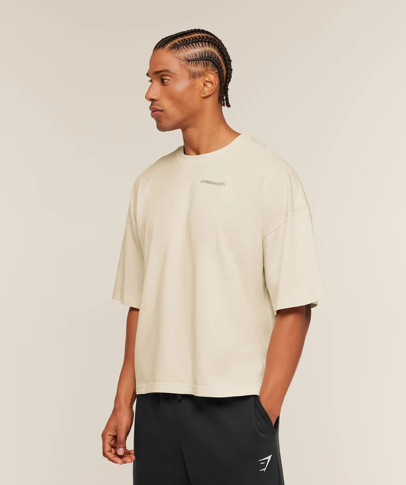 Gymshark Accent Boxy T-Shirt - Tinted White