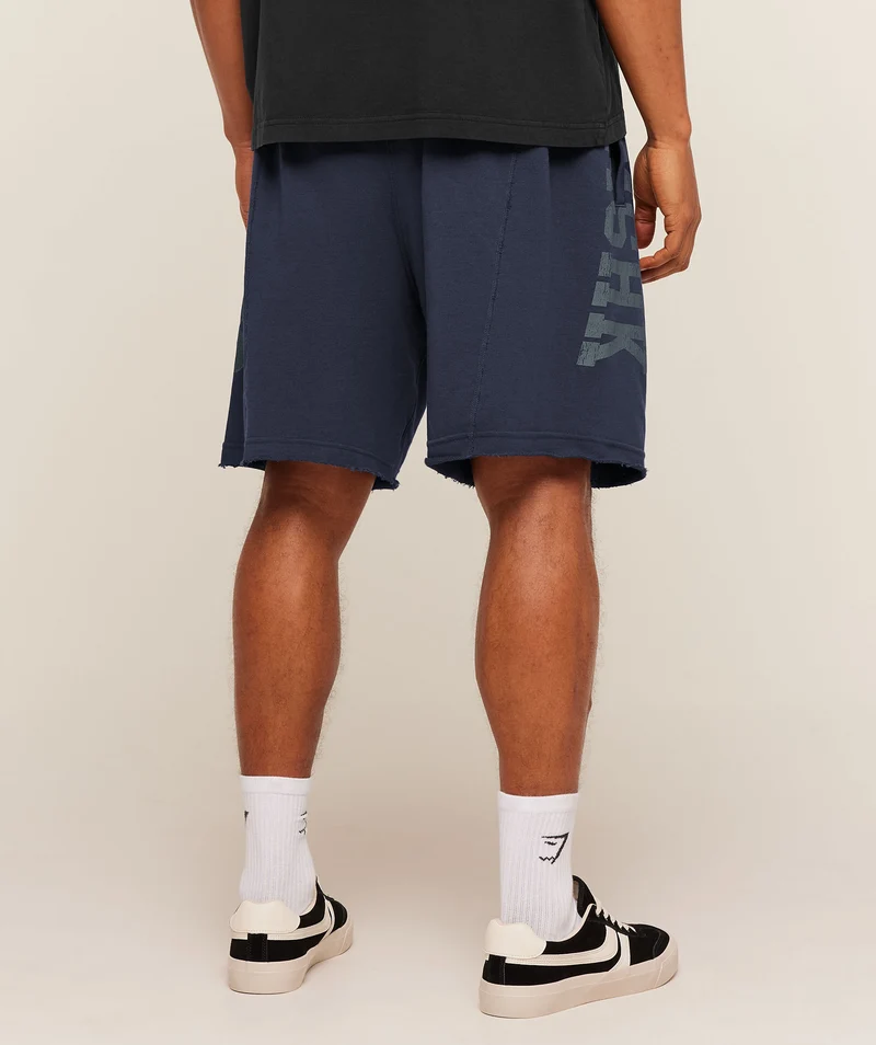 Gymshark Accent Graphic Sweat Shorts - Heavy Blue