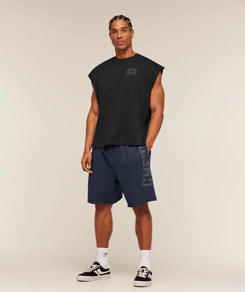 Gymshark Accent Graphic Sweat Shorts - Heavy Blue
