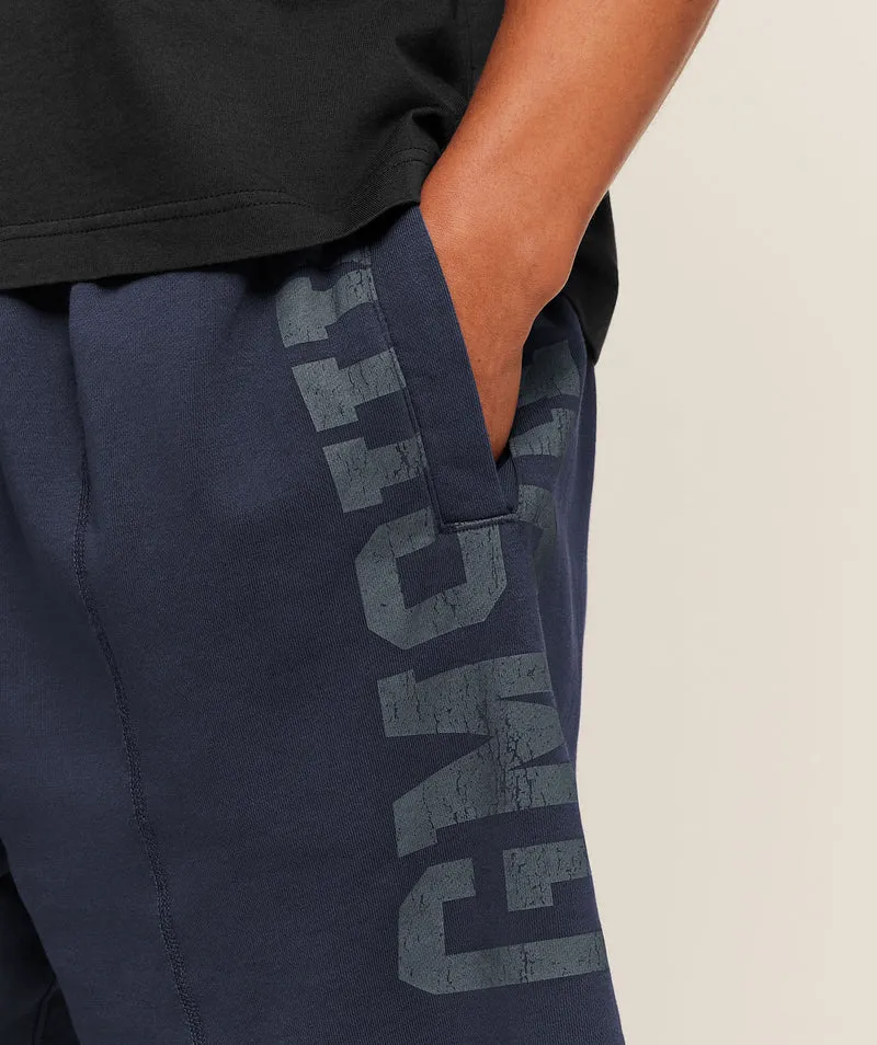 Gymshark Accent Graphic Sweat Shorts - Heavy Blue