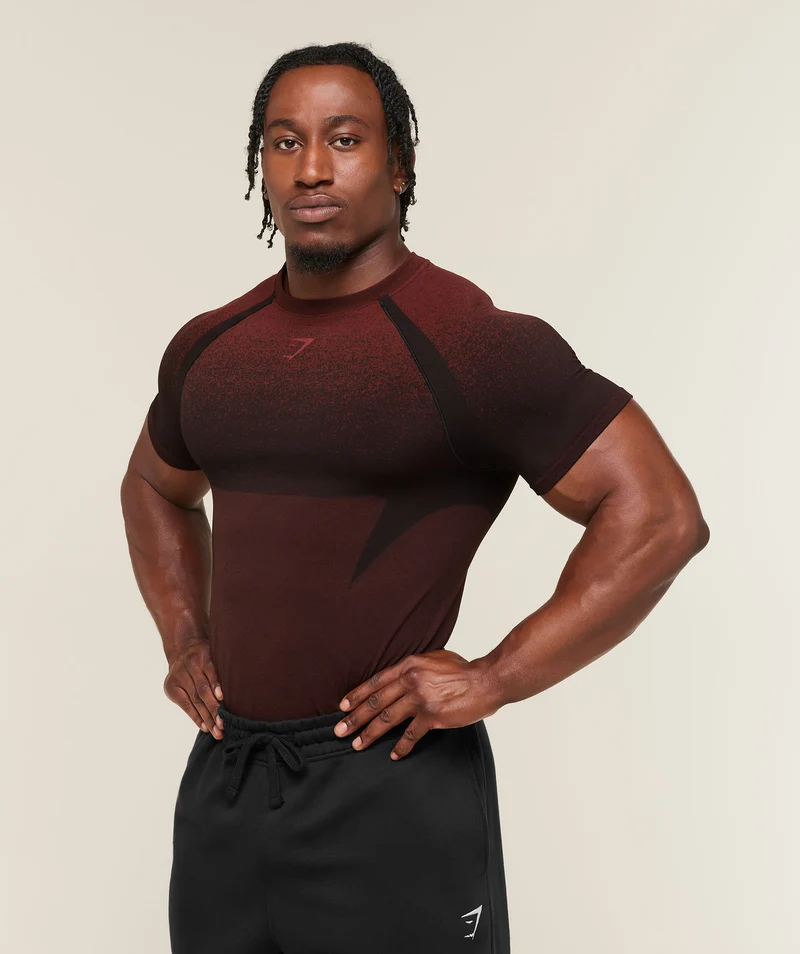 Gymshark Shadow Seamless T Shirt - Sets Red