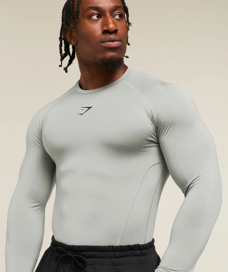 Gymshark Element Baselayer Long Sleeve T-Shirt - Smokey Grey