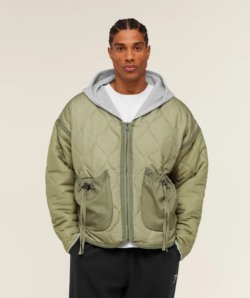 Gymshark x Saalt Studios Jacket - Utility Green/Guille Core Grey Marl