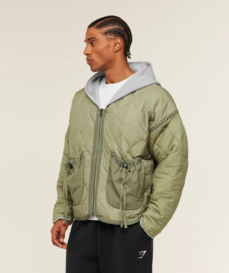 Gymshark x Saalt Studios Jacket - Utility Green/Guille Core Grey Marl
