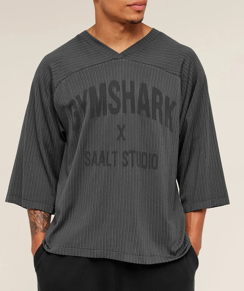 Gymshark x Saalt Studios Seamless Jersey - Asphalt Grey/Pitch Grey