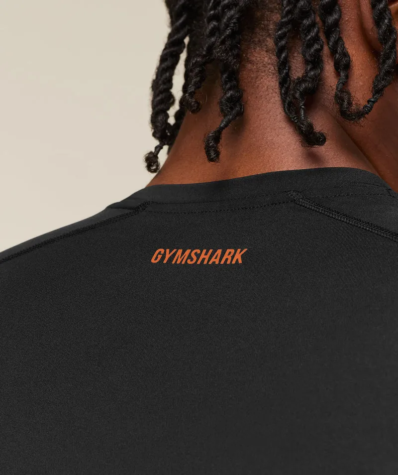 Gymshark Element Baselayer T-Shirt - Black/Nutmeg Orange