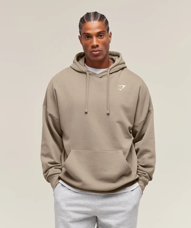 Gymshark Crest Oversized Hoodie - Lifestyle Brown