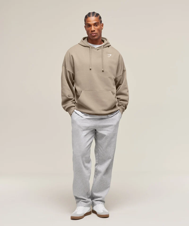 Gymshark Crest Oversized Hoodie - Lifestyle Brown