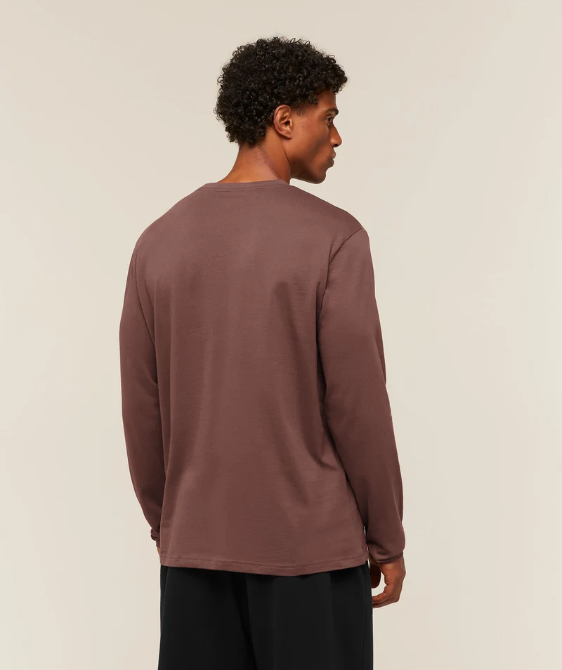 Gymshark Crest Long Sleeve T-Shirt - Espresso Brown