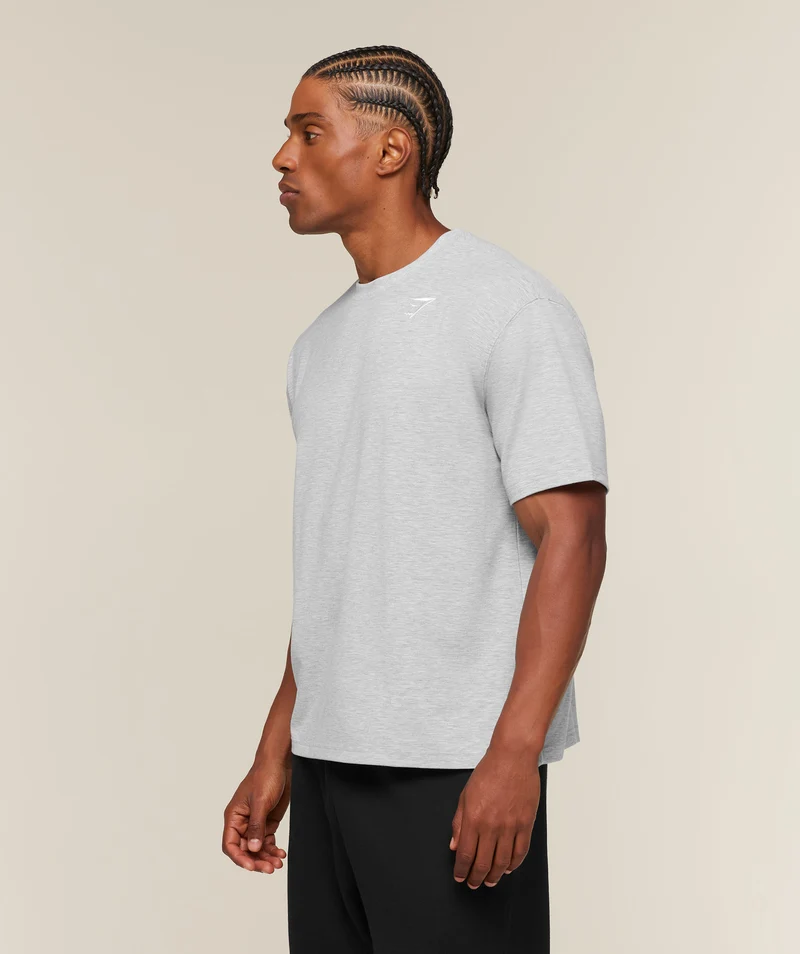 Gymshark Campus Crest T-Shirt - Soft Grey Marl