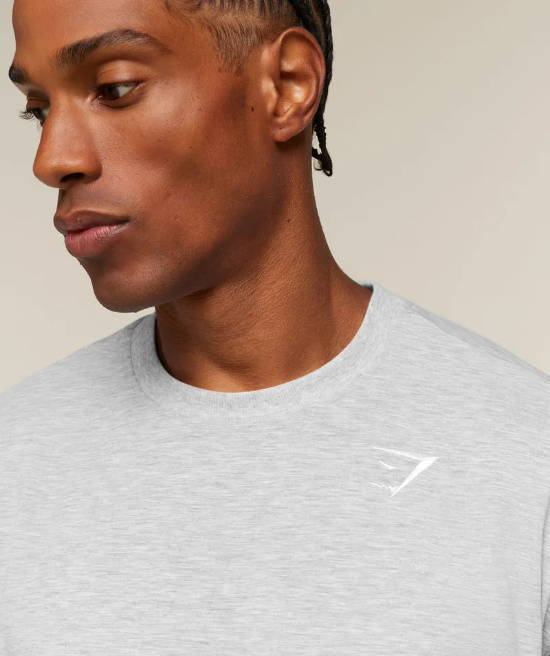 Gymshark Campus Crest T-Shirt - Soft Grey Marl