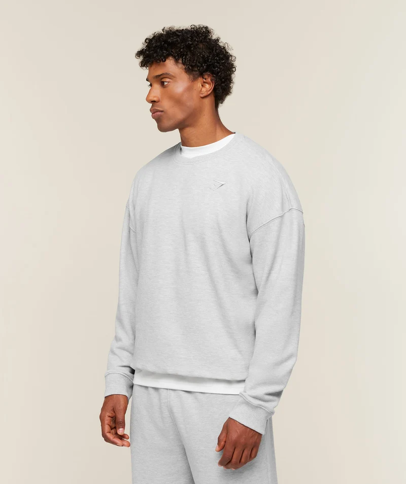 Gymshark Campus Crest Sweatshirt - Soft Grey Marl